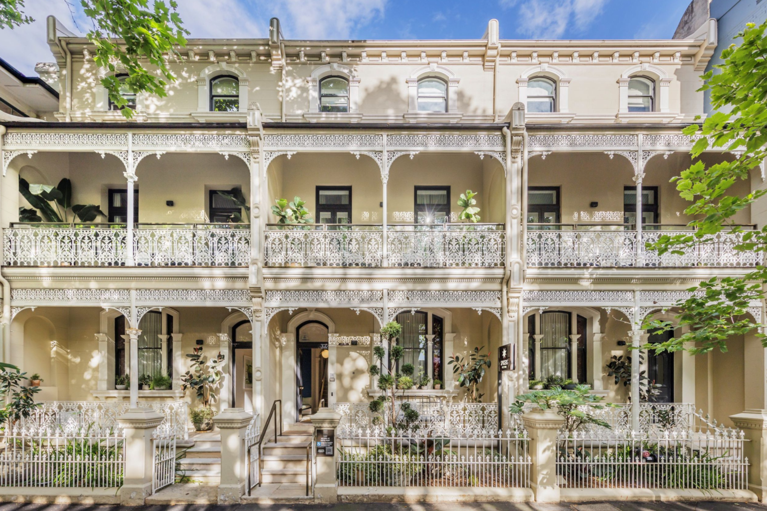 Restored Victorian terrace facade of Spicers Potts Point