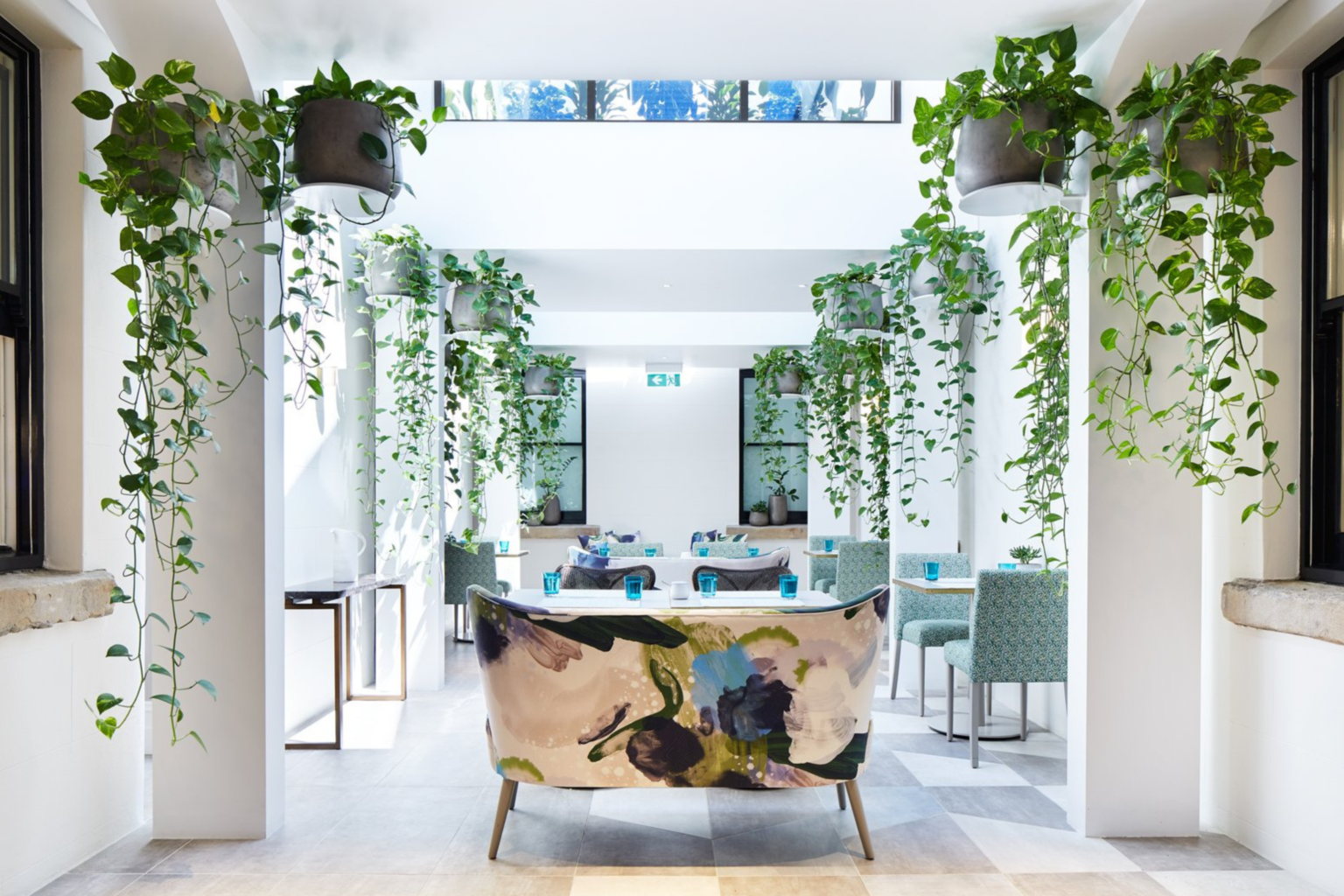 The Garden Room with hanging plants at Spicers Potts Point