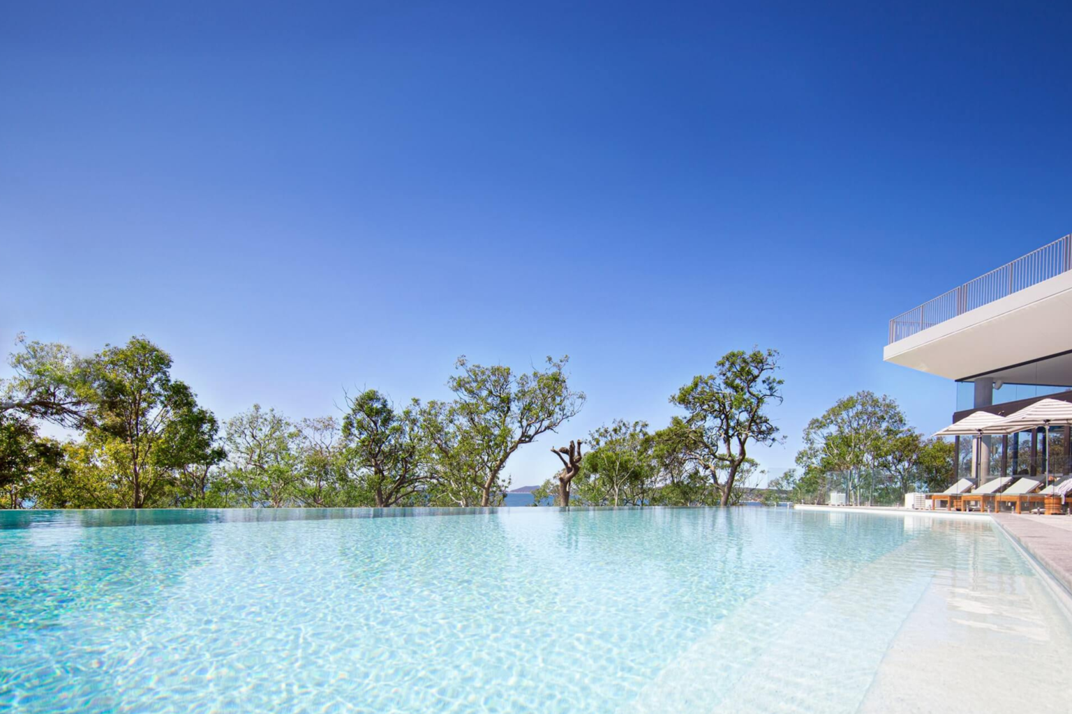 Infinity pool overlooking the treetops at Bannisters Port Stephens